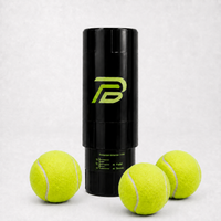 Pressurisateur Pleine Balle noir avec les trois balles de tennis du Kit 3 balles